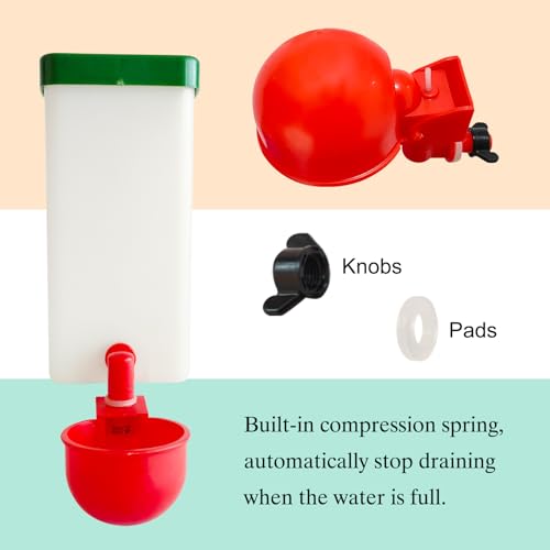 2pcs Automatic Waterer System Chick Drinker Cups 1L Hanging Automatic Fill Poultry Watering Cup Used for Cages (2)