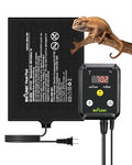 BN-LINK Durable Reptile Heating Pad 6" X 8" with Digital Thermostat Under Tank Heater Terrarium Warmer Combo Set for Turtles, Lizards, Frogs, and Other Reptiles - size: 6" X 8" with Thermostat