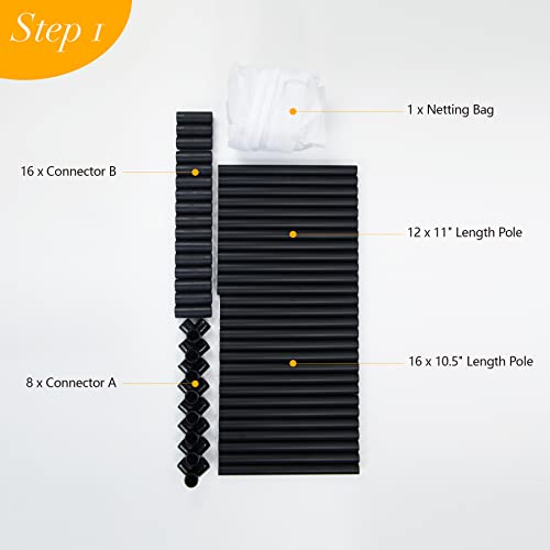 Large Monarch Butterfly Habitat Cage, Insect Mesh Cage 24" x 24" x 36" | Outdoor Insect Mesh Enclosure Terrarium - style: Poles Slide Through Cover 36" Tall