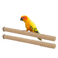 Hypeety Bird Perch Stand Natural Wood Parrot Hemp Rope Perch for Birdcage | Natural wood chewable stand, cage accessories toy, for macaws/cockatoos/african greys/budgies/parakeets, 2pcs, 11.81''/30cm