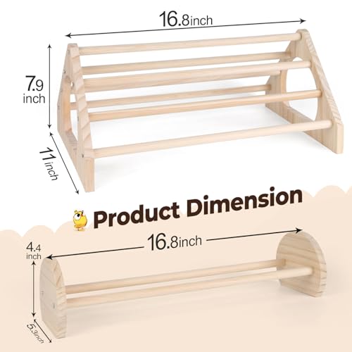 Chicken Perch 2-Pack, Heavy Duty Roosting Bars for Chickens in Coop, Large & Small Combo Set for Different Breeds, Non-Toxic Smooth Wooden Chick Perch for Poultry Resting