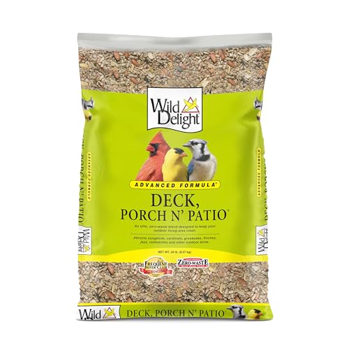 Wild Delight Deck, Porch N' Patio No Waste Bird Food, 20 lb-(374200),Tan - size: 20 Pound (Pack of 1), style: Porch N' Patio, 20lb