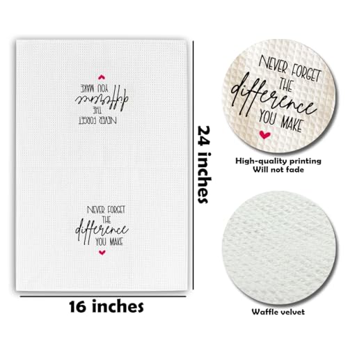 Never Forget The Difference You Make - 16 x 24 Inches Inspirational Kitchen Hand Dish Towels-Decorative Fast Drying Home Dishcloth-Party Decoration and Supplies-A06 - color: Never Forget the Difference You Make