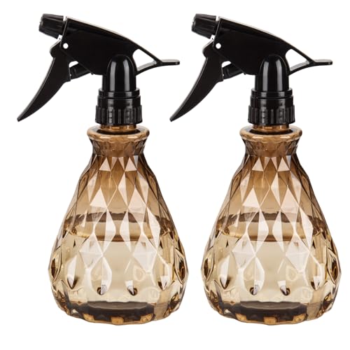 wugongshan 2 Pcs Spray Bottles, 500 ml/17 oz Empty Water Spray Bottles, Plastic Reusable Adjustable Mist Sprayer Squirt Bottles Containers Refillable for Cleaning Solutions, Gardening, Plants (Brown) - color: Brown