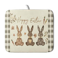 Giwawa Happy Easter Dish Drying Mat for Countertop, 16"x18" Cute Bunny Rabbits Eggs Carrot Dish Drainer Mats, Bufflao Plaids Fast Dry Microfiber Large Dish Drying Pad Kitchen Accessories Decor - size: 18" x 16"