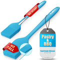 Walfos Silicone Basting Pastry Brush, 600℉ Heat Resistant Pastry Brush for BBQ Grill Baking Kitchen Cooking, BPA Free and Dishwasher Safe - color: Blue, size: Large + Small