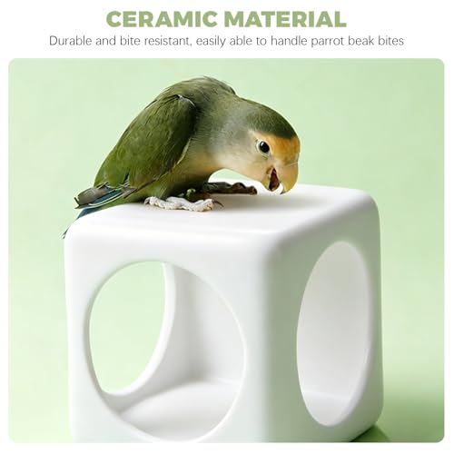 Parrot Ceramic Tunnel nest,DIY Birds House(White) | Summer Coeramic nest,Birdcage decoration, DIY multiple combinations - color: white