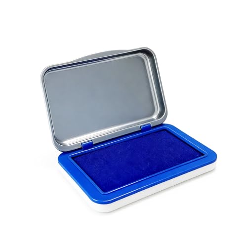 Ink Stamp Pad for Egg Date Marking,Black Red and Blue Colors Available, Metal Case (Blue) - color: Blue