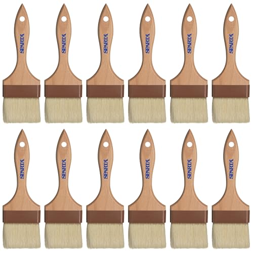 SPARTA Kitchen Basting Brush – 4037600 Basting Brush for Cooking Flat Boar Bristle Brush, Hardwood Handle for Kitchens, Restaurants, Catering, High Heat Food Prep, 4in, Pack of 12 - size: 4" Wide Flat Brush