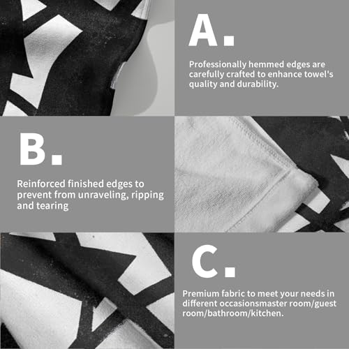 Giwawa Black and White Hand Towels - Black Abstract Art Line Kitchen Towels Modern Black White Minimalist Neutral Towels Set of 2 Decorative Bath Towels for Bathroom Kitchen Gym 14 x 28 Inch - color: Black Abstract
