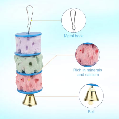 Wontee Bird Calcium Chew Grinding Treats Toy for Parrot & Small Pets (1 pc) | Minerals, colorful, trimming and cleaning bird beaks, for budgies/cockatiels/conures/quaker/senegal parrot/gerbils/rats/mice - size: C (1 Pack)