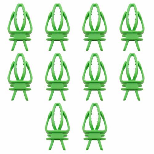 10PCS Bird Cage Parrot Feeding Tongs Squid Bone Shaped Fixed Fork Multi Functional Plastic Food Tongs Green for Small Animal Cage Vegetable and Fruit Feeding Tool