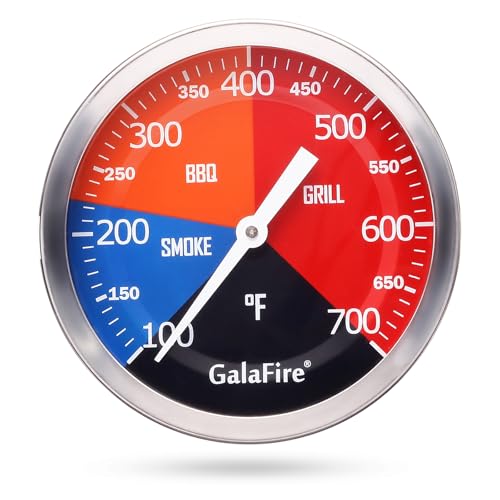 3 3/16 Inch BBQ Temperature Gauge for Smoker Wood Charcoal Pit | Large Face Grill Analog Thermometer, Easy-reading Smoker Temperature Gauge