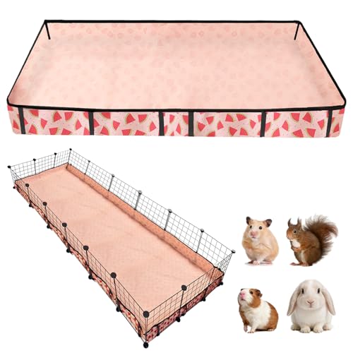 Waterproof Guinea Pig Cage Liners, Washable & Reusable Small Animal Cage Mat, for Rabbit, Hamster, Chinchilla, Hedgehog (Watermelon),C&C 36x72 inches - size: C&C 3x6(36x72 inches)
