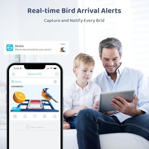 LIWAN Bird Feeder with Camera Solar Powered, 1 Year Trial AI Identify, 2K Live Video, Smart Bird Feeder Camera Wireless Outdoors, 2.4GHZ WiFi, Instant Arrival Alerts, Ideal Gift for BirdLovers