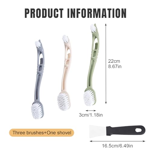 3 Pck Bird Cage Cleaning Brush Tool Set, Ergonomic Labor-Saving Cleaner with Shovel for Parrot, Hamster and Rabbit Cage