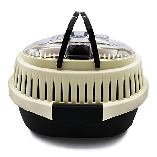 Black Travel Small Animals Hamster Hedgehog Guinea Pig Cage Carrier for Hamsters Hedgehogs Ferret Bird Parrot Guinea Pig Travel Carrier Cage with Handle Breathable Small Animal Guinea Pig Cage Carrier - color: Black