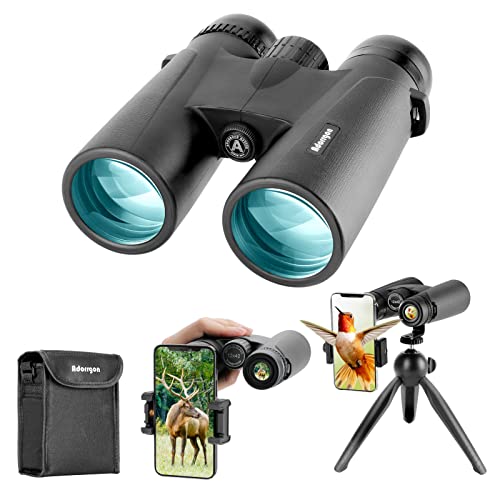 12x42 High Powered Binoculars for Adults, Phone Adapter and Tripod | BAK4 Prism, FMC Optics, Waterproof, 367ft Wide View, 18.5mm Eyepieces for Bird Watching Cruise Travel Wildlife Viewing Sports - size: 12x42