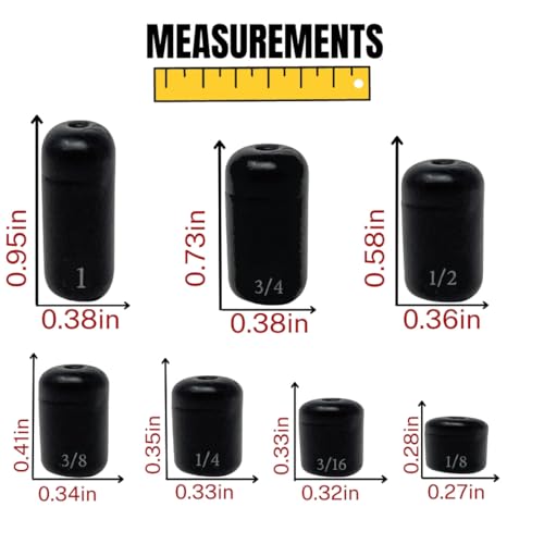 Reaction Tackle Tungsten Barrel Weights for Bass Fishing - Egg Shaped Carolina Rig Sinkers - Size Stamped Freshwater and Saltwater - color: Black, size: 1 Oz (4-Pack)