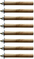 Tfwadmx 8 PCS Parakeet Perch Bird Stand Toy Natural Wood Platform Grinding Nail Cage Accessories for Small Birds Cockatiels Lovebirds Budgie Parrots