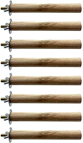 Tfwadmx 8 PCS Parakeet Perch Bird Stand Toy Natural Wood Platform Grinding Nail Cage Accessories for Small Birds Cockatiels Lovebirds Budgie Parrots