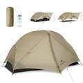 Naturehike Mongar 2 Person UL Camping Tent | PU2000mm+ Waterproof 1-2 Person Backpacking Tent, Ventilation System, Multi-Mode Double-Layer Freestanding for Hiking Travel - color: Khaki, size: 1 person