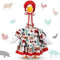 Abbylike Farmhouse Porch Goose Outfit 23 Inch Country style Porch Geese Clothes Costume with Hat for Cement or Plastic Duck Lawn Yard Patio Outdoor Summer Decoration - style: Farmhouse