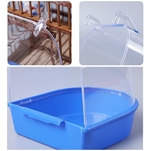 YJJKJ Pet Bird Bath Box, Bird Caged Parrot Bathing Tub | Bird Cage Accessory Bathing Tub Bath for Small Brids Parakeet Canary Budgerigar Lovebirds (White) - color: Transparent