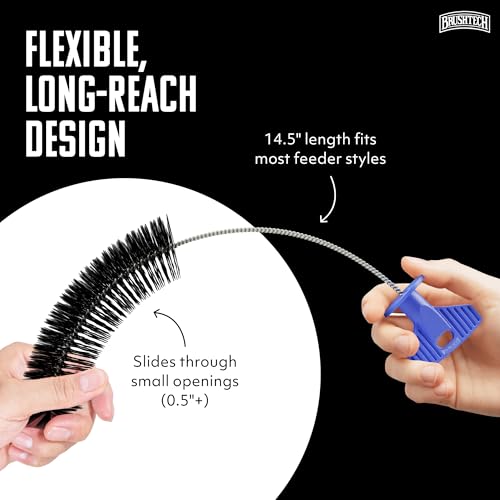 Brushtech Hummingbird Feeder Brush - Flexible Reach & Comfort Grip | Rust-Resistant Feeder Brush with Flexible Wire & Ergonomic Grip - Reaches Deep into Narrow Feeders for Easy Cleaning - style: Single Head