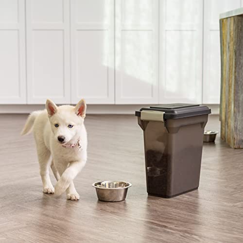 IRIS USA Dog Food Storage Container, Up to 13 lbs, Smoke, Made in USA | BPA-Free, Airtight Seal, Best for Cat Food, Bird Seed, Chicken Feed, Pet Toys, Treats, Pellets - color: Smoke