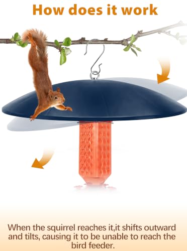 19.25-Inch Extra Large Squirrel Baffle,Hummingbird Feeder Shade Dome Cover, Bird Feeder Rain Guard, Hanging Squirrel Proof for Shepherd's Hook Outdoors (Blue) 2 Pack - color: Blue, size: 19''/2P