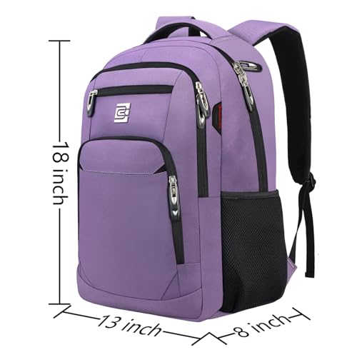 Laptop Backpack,Business Travel Anti Theft Slim College Backpack | Water Resistant Durable Computer Bag Gift for Women & Men Fits 15.6 Inch Laptop and Notebook - Purple - color: Purple, size: 15.6 Inch, style: Laptop