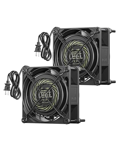DEWENWILS 2 Pack 120V AC Fan, Waterproof Exhaust Fan 80mm, 14W 2470RPM 21CFM, DIY Cooling Fan for Refrigerator, Computer Case, Compressor Engine, Generator, UL Listed - size: 80mm×25mm, style: 2 pack