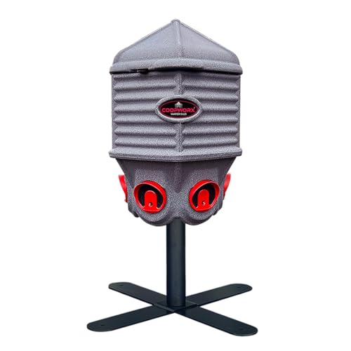 CoopWorx 8-Gallon Chicken Water Silo with 6 Stainless Steel Nipples - Durable, Leak-Proof Elevated Poultry Waterer for Clean Fresh Water