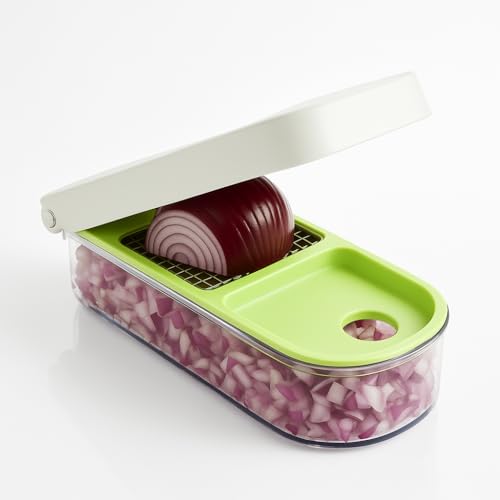 Vidalia Chop Wizard Vegetable Chopper – Original As Seen On TV Food Dicer with 2 Stainless Steel Blades, Large 2-Cup Container, Cleaning Tool, Dishwasher Safe Onion & Vegetable and Fruit Cutter | Original As Seen On TV, 2 Stainless Steel Blades, Large 2-C