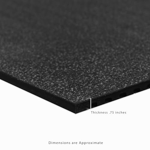 MSI Horse Stall Mat 42in. x 72in. Black Rubber Flooring Mat Tile Trim