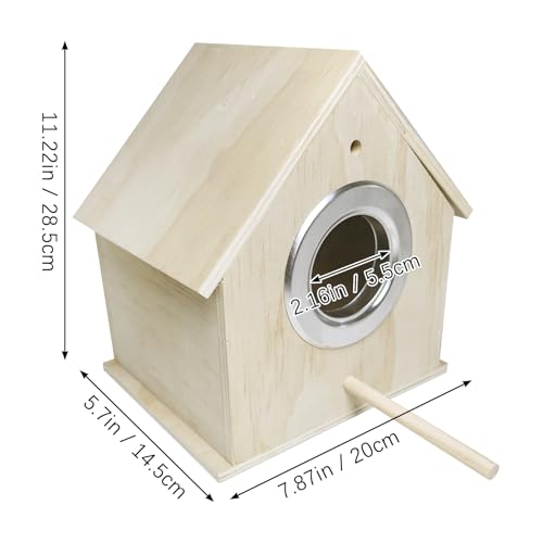 kathson Parakeet Nest Box Bird Nesting House Parrot Breeding Mating Box for Lovebirds Cockatiel Budgie Finch (7.87”x5.7”x11.22”)