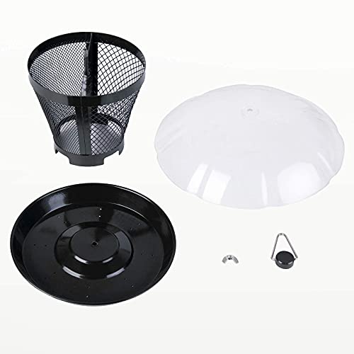 Kingsyard Rain-Resistant Metal Mesh Bird Feeder for Outdoor Hanging | Large Clear Dome, Top-Fill Design, Weather-Resistant Metal, Dual Mesh for Different Seeds, Easy to Clean - color: Black