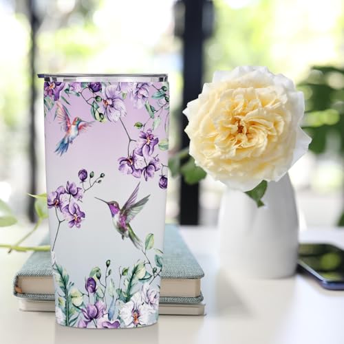 Hummingbird Gifts for Women 20 oz Tumbler, Birds Stainless Steel Insulated | Bird Themed Insulated Travel Coffee Mugs Water Bottle, Hummingbirds Lover Gifts for Women Mom Christmas Birthday Gift - color: Multi 1539