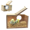 Parakeet Nesting Box Transparent Bird Nest Breeding Box with Perch | 7.87 X 4.72 X 4.72 inch Parrot Mating Box Wood Bird House Aviary for cage - size: 7.87 X 4.7 X 4.7 INCH