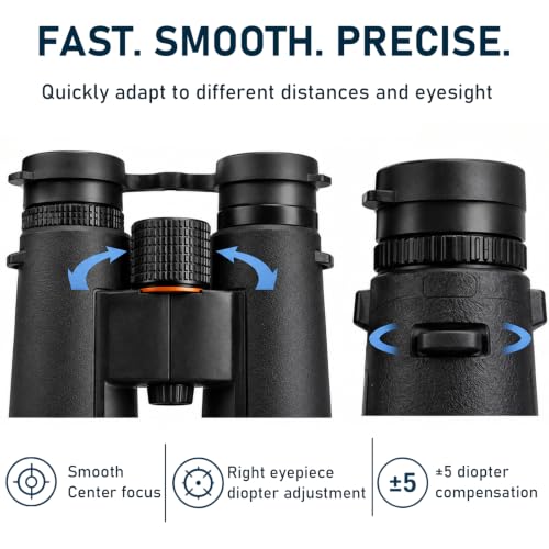 TRV 10x42 Waterproof Binoculars for Adults, Cruise & Travel | Alaska Cruise Travel Sharp Bright Binoculars for Whale Watching, Glacier Viewing, Boating & Coastal Adventure - size: 10x42