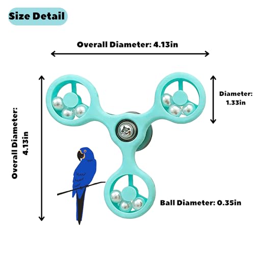 Spinning Bird-Toys Bird Cage Toys & Bird Perch Parrot-Parakeet Budgie Cockatiel Conure Macaw Chicken Parrot Enrichment Cage Accessories Small Animal Chewing Toy (Cyan Spinner) - color: Cyan Spinner