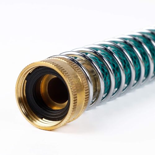 Triumpeek 3/4" Brass 2 Way Hose Splitter, Brass 2 Way Garden Hose Connector with 2 Pcs Garden Hose Coiled Spring Protectors and 6 Rubber Washers | Brass 2 Way Garden Hose Connector, 2 Pcs Garden Hose Coiled Spring Protectors, 6 Rubber Washers - style: 1Y