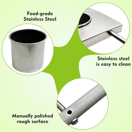 Tfwadmx Bird Parrot Feeding Cups, Small Bird Feeding Dish Cups Stainless Steel Birds Bowls Food Water Bowls with Food Holder for Cockatiel Parakeet Budgies Finches Lovebirds