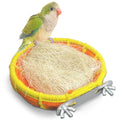 kathson Bird Nest Parakeet Breeding Nest Bed with Natural Coconut Fiber Parrot Hemp Rope Weave Hatching Nesting Box for Cockatiel Canary Lovebird Budgie Conure and Small Parrots - size: Orange