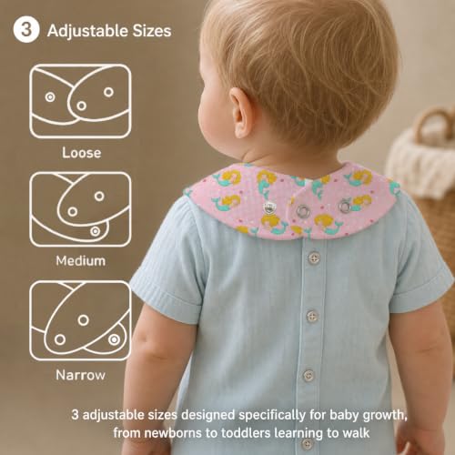 Baby Organic Cotton Teething Cloth Newborn Baby Burp Cloth Bandana Drool Cloth for Drooling Cotton Baby Gifts - color: Mermaid