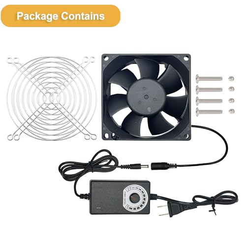 80mm x 25mm DC 12V Cooling Fan,AC 100V-240V Speed Control | Dual Ball Bearings,Brushless Fan for Cabinet Computer Case Chassis Server Workstation Amplifier Xbox Pet Box Cooling - style: 3.15inx1in