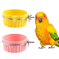 2 Pack Bird Detachable Bowl Plastic Food Cup Convenient Hanging Seed Water Feeder for Bird Parrot Canary Finch Parakeet Budgie Cockatiel Lovebird