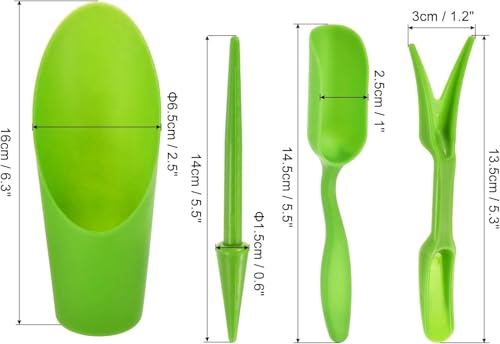 Potting Soil Scoop for Indoor Plants, Garden Tiny Plant Shovel Hand Tools Transplanting Succulent Cultivation Digging Bonsai Soil Scoops Kits,Gree 8pcs(2Set), (Green) - color: Green