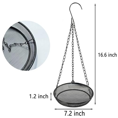 2 Pack Metal Mesh Platform Bird Feeders | Attracts Birds, Hanging for Garden & Yard